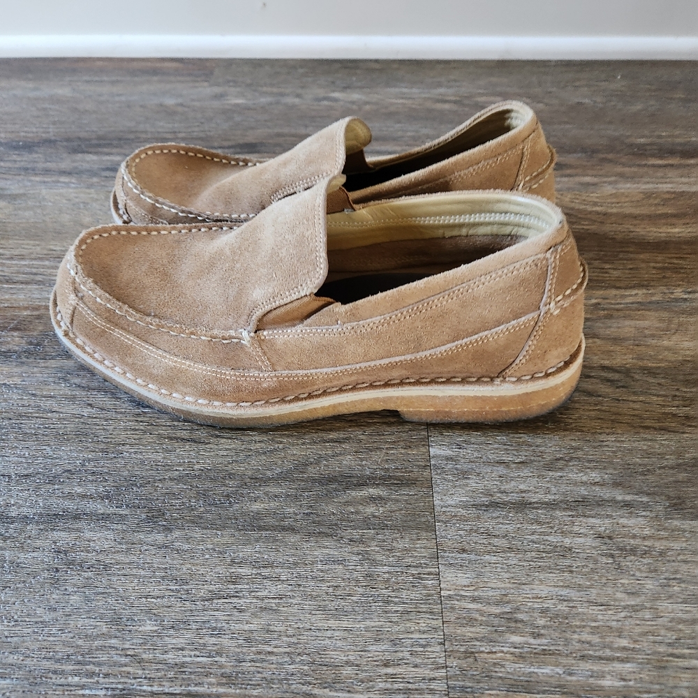 L.L. Bean Men's Light Brown Suede Slip-On Loafers Sz 9 - Picture 4 of 8
